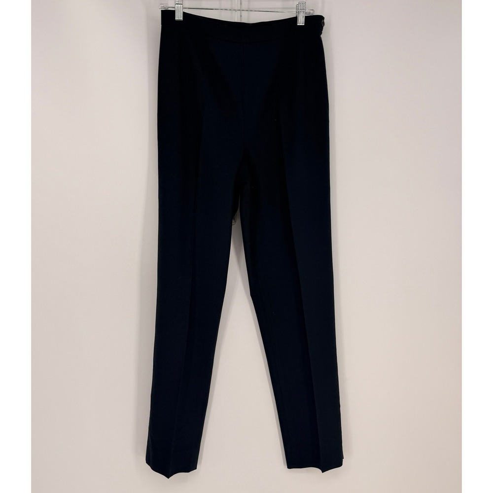 Margaret M Dress Pants Womens 10 Black High Rise Slim Side Zip Trousers Office